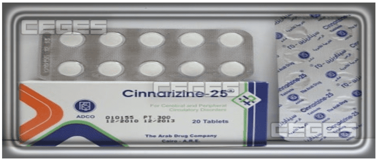 دواء سيناريزين Cinnarizin لعلاج قصور الدورة الدموية وتدفق الدم